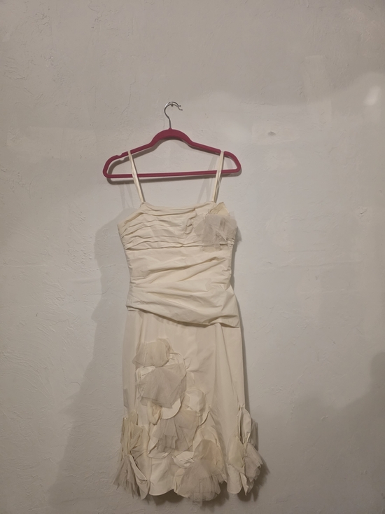 BCBGMaxAzria Dresses & Skirts - BCBGMaxAzria Cream Strapless Floral Appliqué Dress